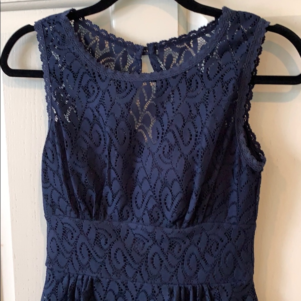 Navy Blue Lace Dress